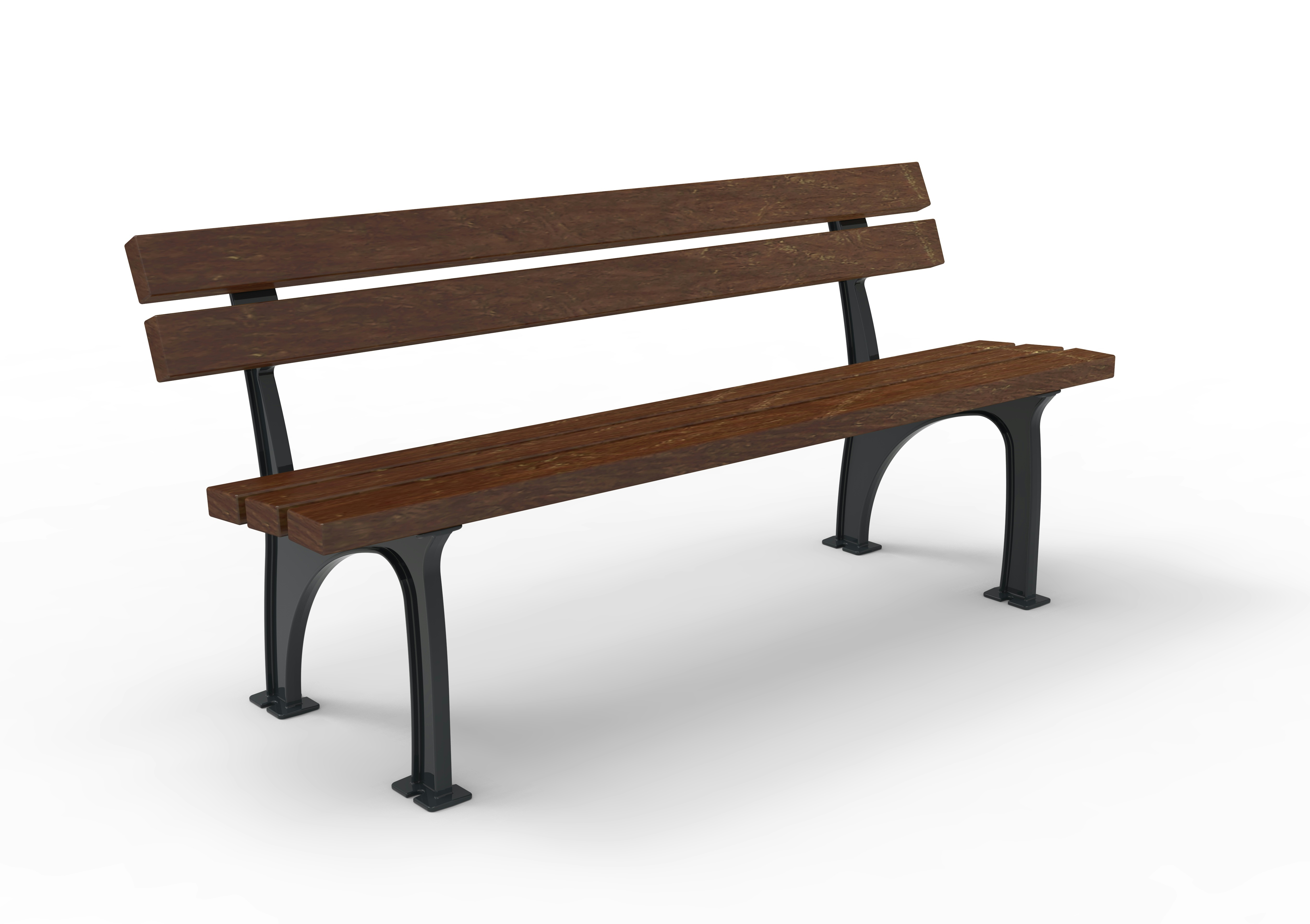 Bank Eterna mit Recyclingkunststoff-Bohlen und Rückenlehne - mobil Produktbild