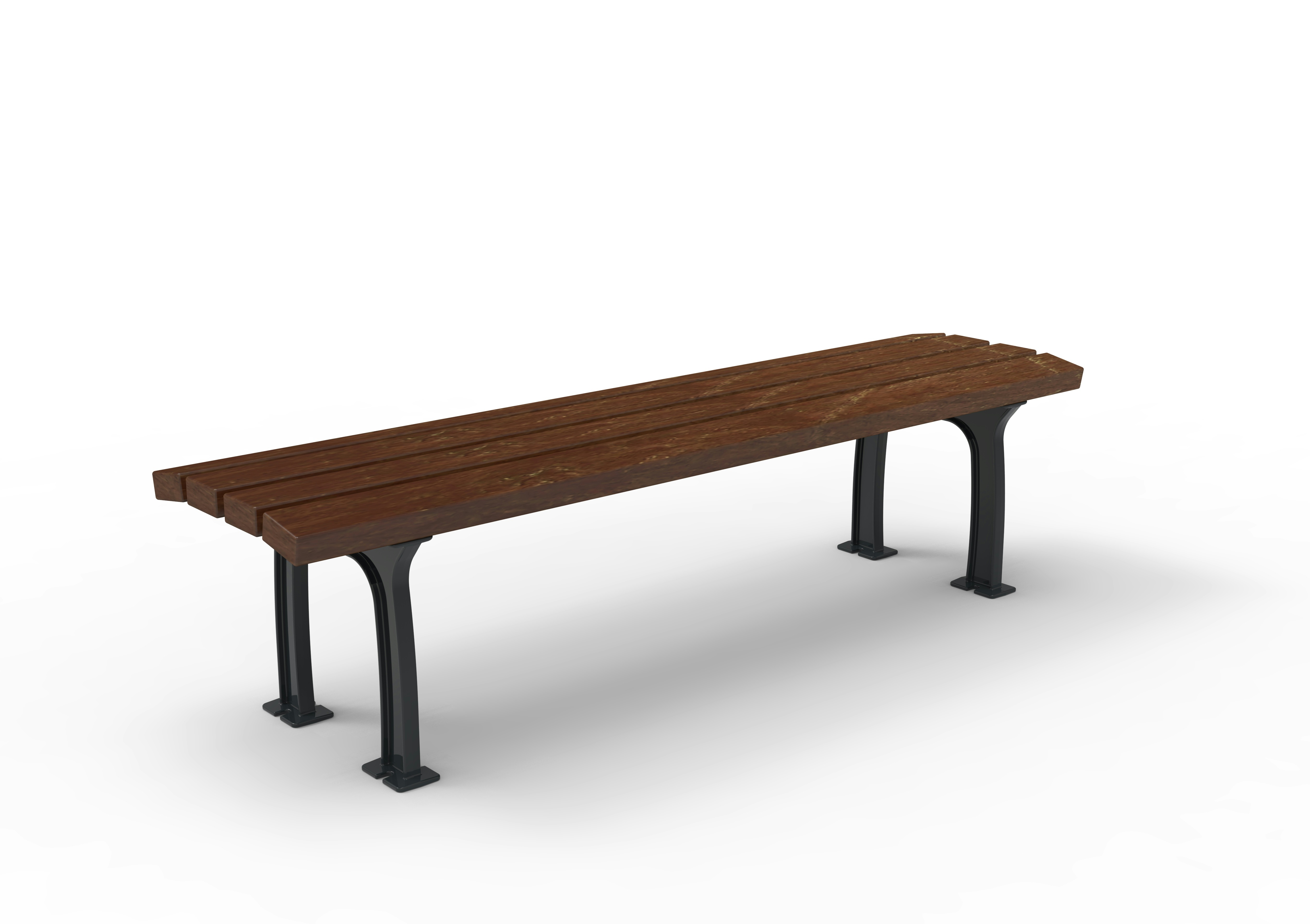 Bank Eterna mit Recyclingkunststoff-Bohlen ohne Rückenlehne - mobil Produktbild