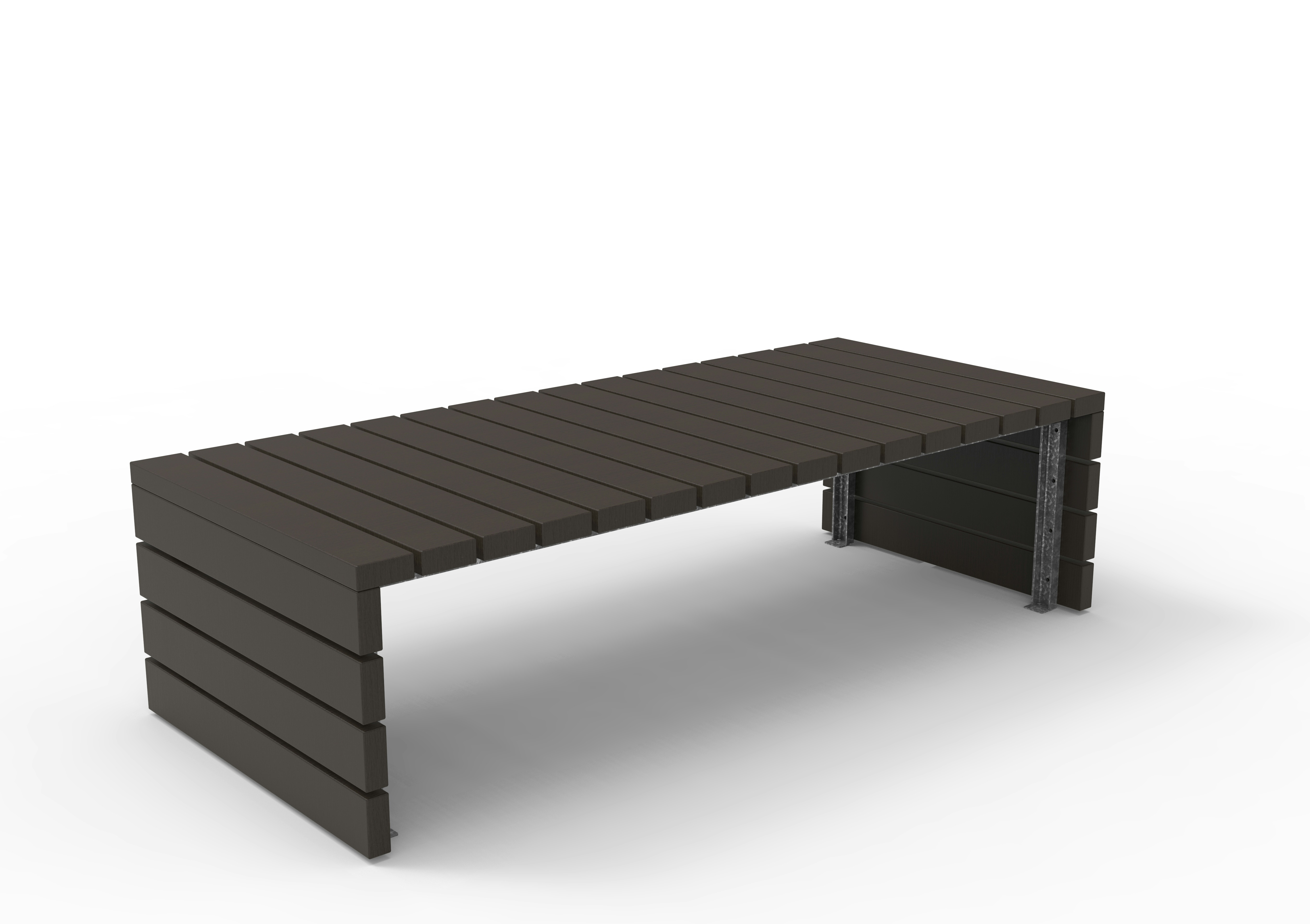 Doppelbank Via mit Bambusbelattung Dunkel Produktbild