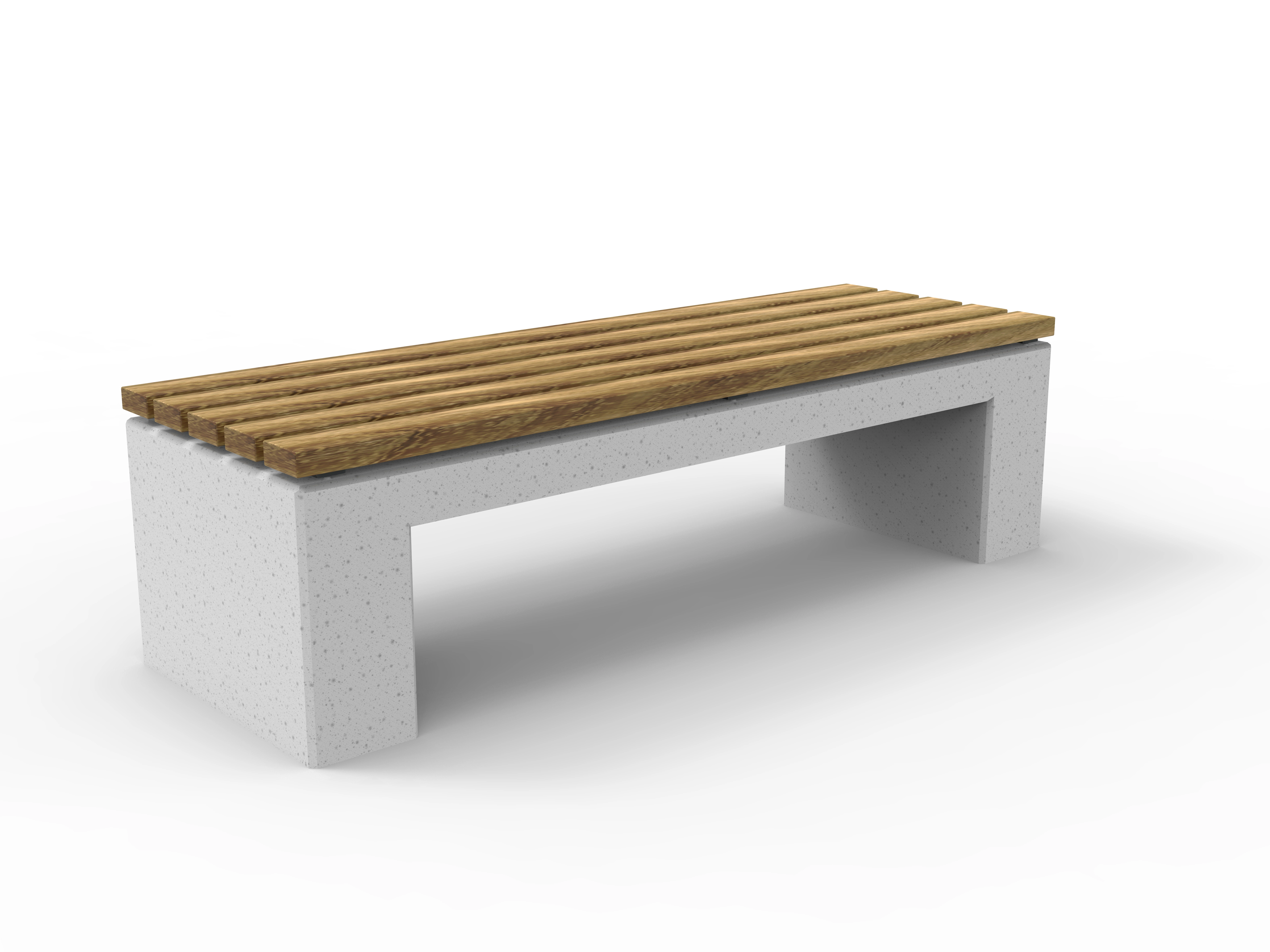 Bench Urbano Cube Concrete white, Robinia Product image FV S