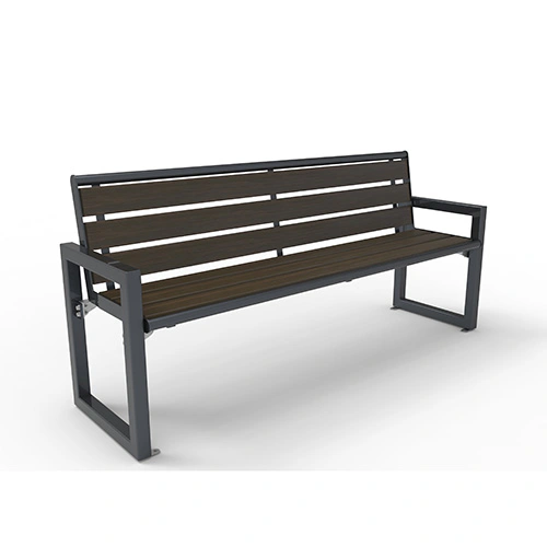 Bench Strada Style with dark bamboo slats and backrest Product image FV S