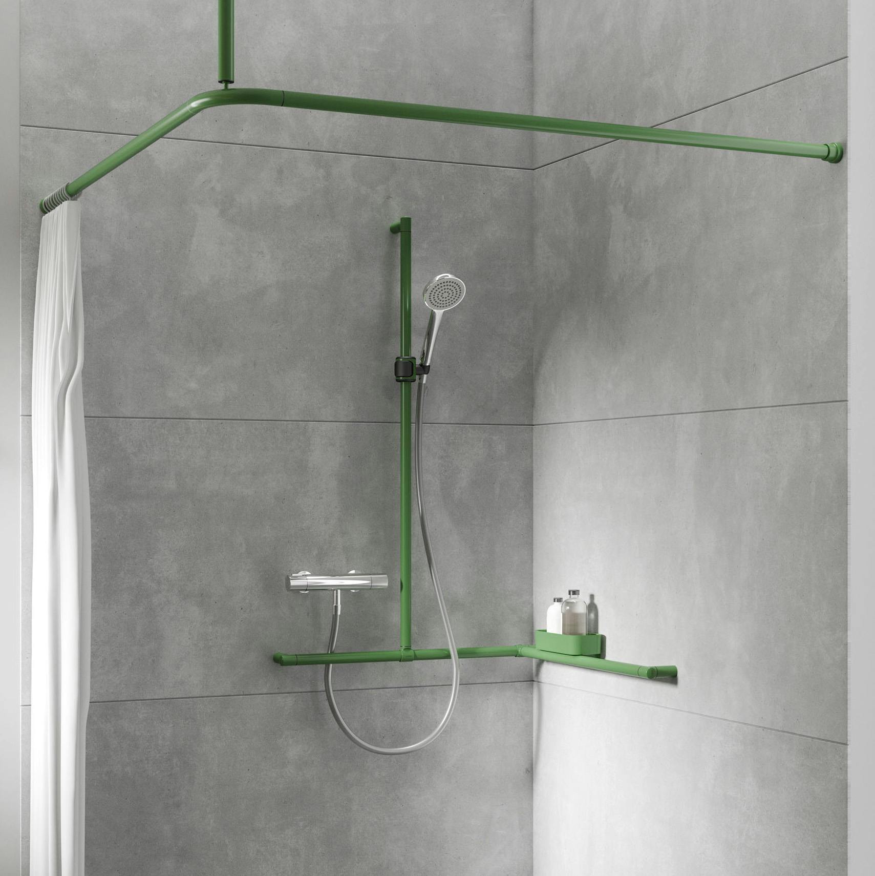 Shower curtains and curtain rails