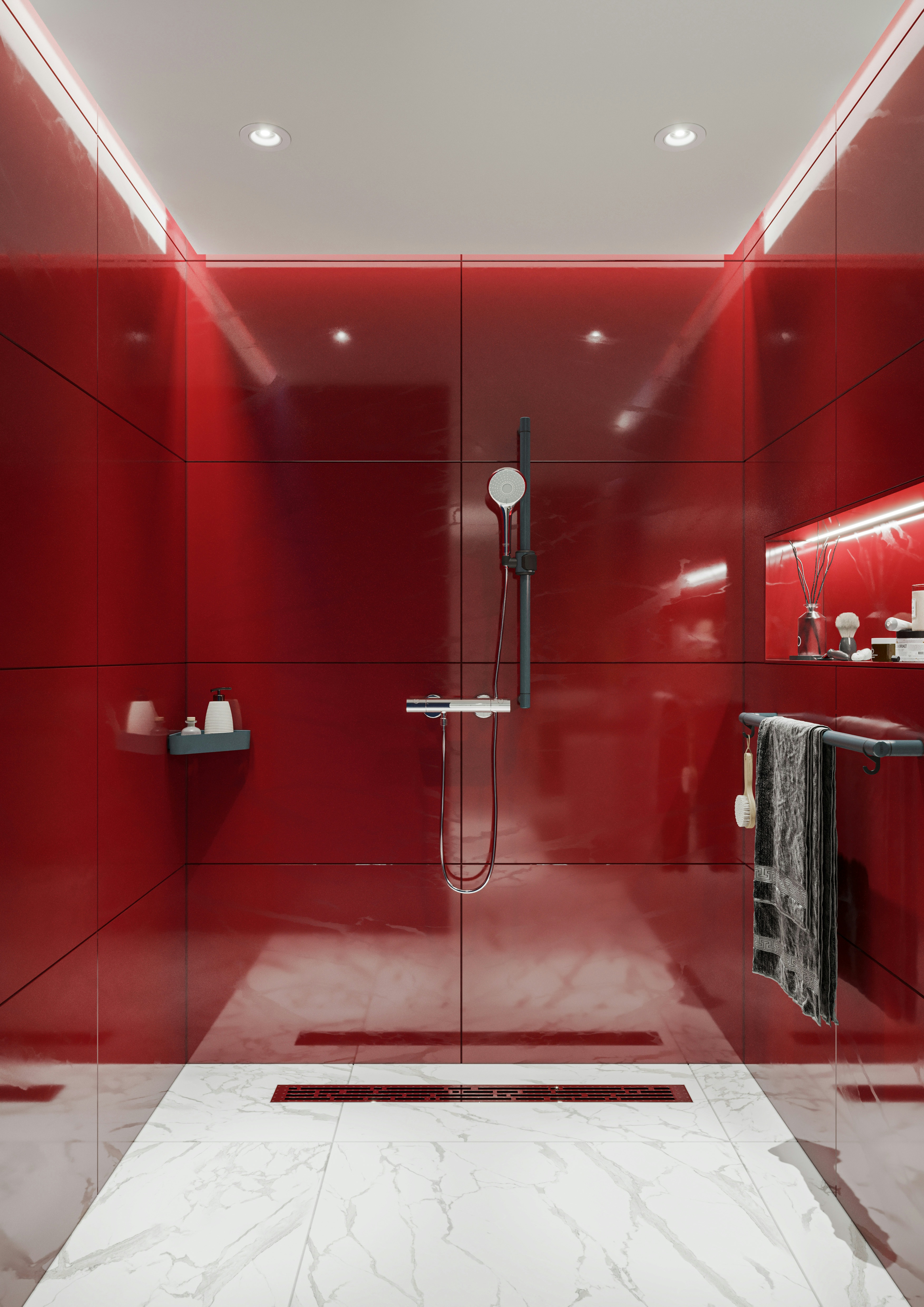 Modulare Fahrradbarriere aus Metall in Schwarz-Grau am urbanen Uferweg, mit Fahrrad-Symbol