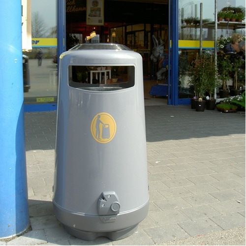 Abfallbehälter Topsy basaltgrau selbstlöschend Produktbild F1 S